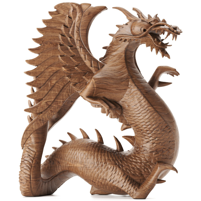 Statuette made of beech "Dragon", option No. 1